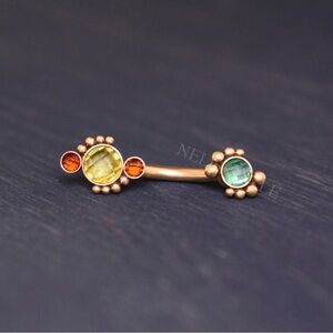 Elegant Gold and Green Naval Jewelry